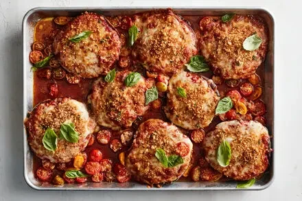 Sheet Pan Mushroom Parmigiana