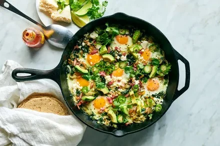 Green Shakshuka With Avocado and Lime